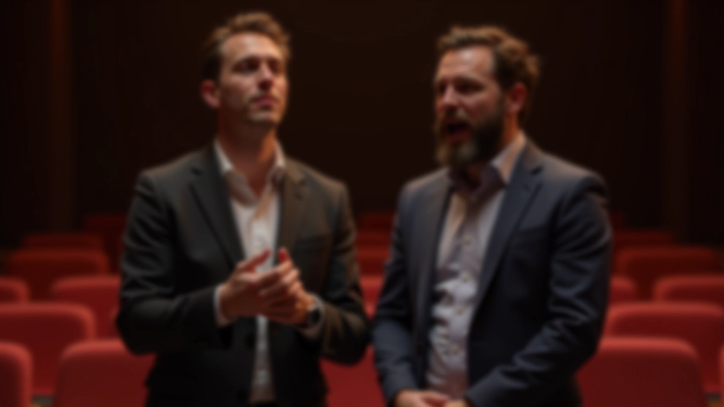 Close-up van een spreker die emotioneel spreekt met hand op borst