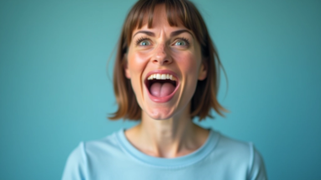 Vrouw die oefent met geëxaggereerde lipmovementen voor betere articulatie